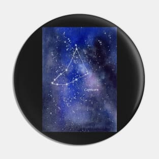 Capricorn Star Constellation with Galaxy Background Pin