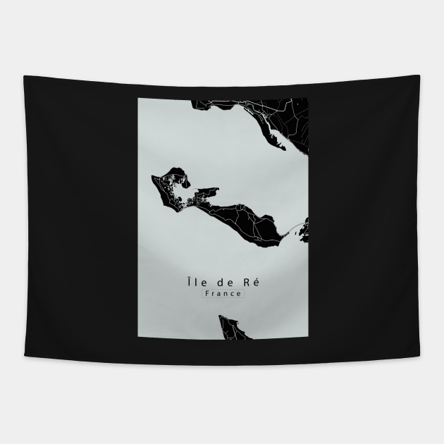 Ile de Re France Island Map dark Le De R Tapestry TeePublic