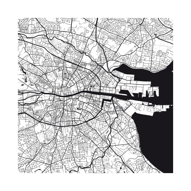 Dublin Map City Map Poster Black and White, USA Gift Printable, Modern Map Decor for Office Home Living Room, Map Art, Map Gifts by 44spaces