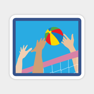 Beach Volleyball On The Beach Training Fan Magnet