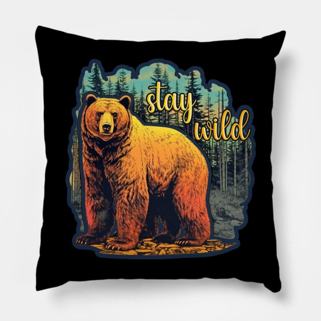 Stay Wild Pillow by nonbeenarydesigns