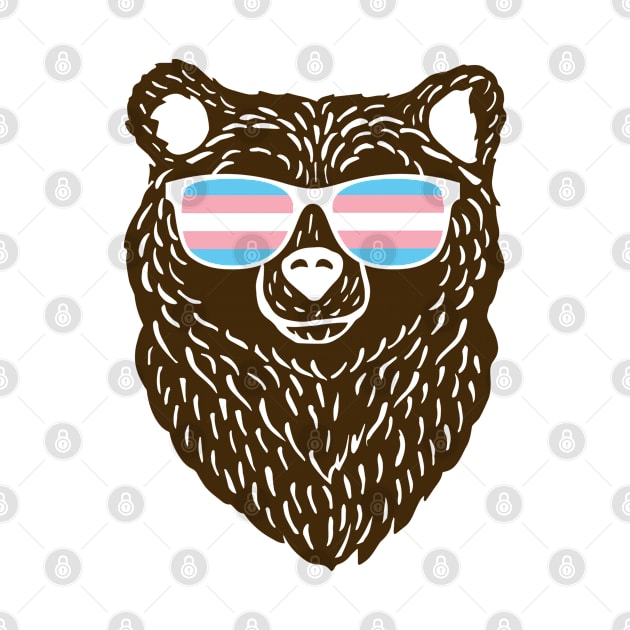 LGBTQ Bear Cool Sunglasses Progressive Transgender Flag by Sonyi