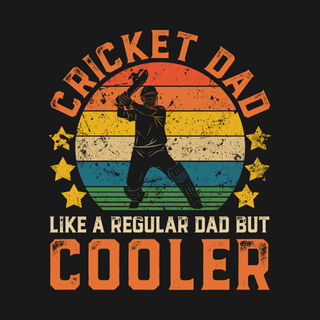 Cricket Dad Funny Vintage Cricket Player Father's Day Gift by Damsin