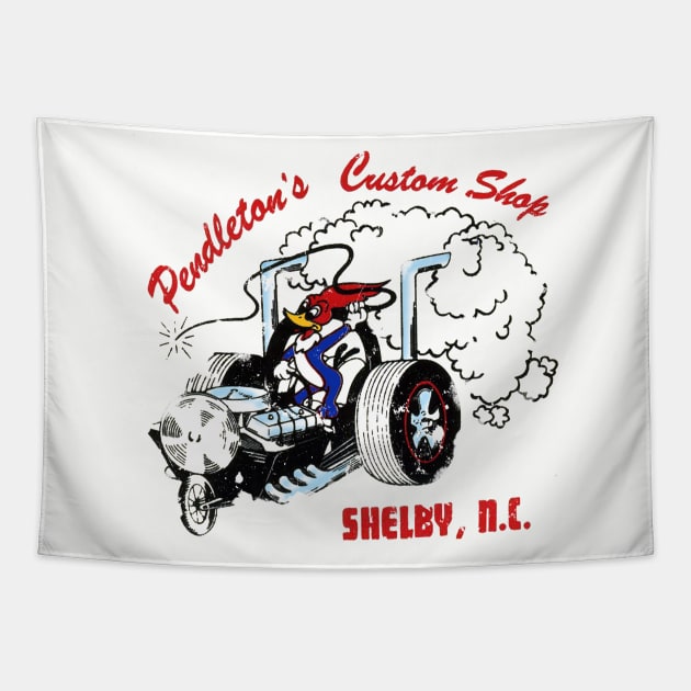 North Carolina Speed Shop Tapestry by retrorockit