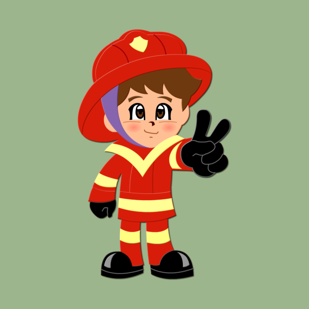 FIREFIGHTER Anime Character Kawaii - Firefighter - Tank ...