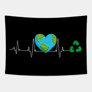 Earth Day Heartbeat Recycle Tapestry