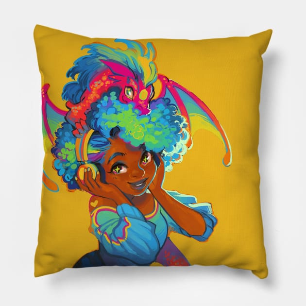 Rainbow x Dragon Pillow by GDBee