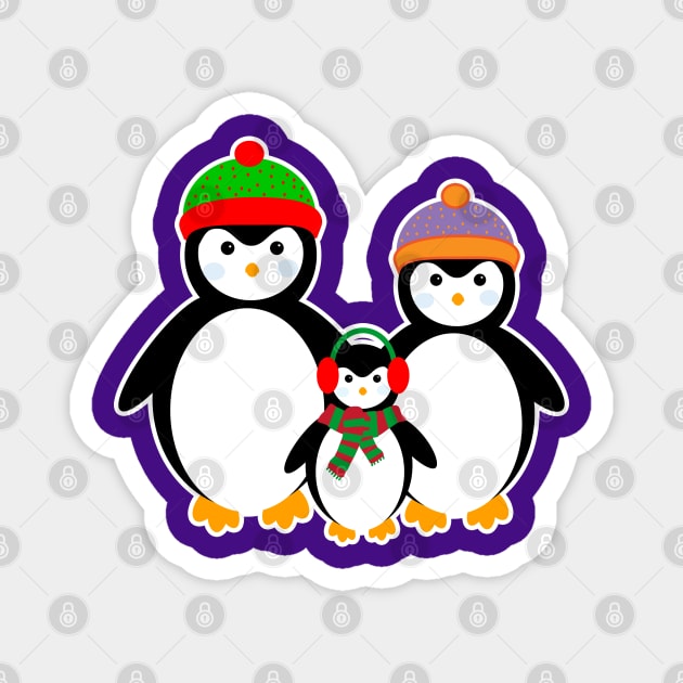 Cute Penguin Family Magnet by Scar