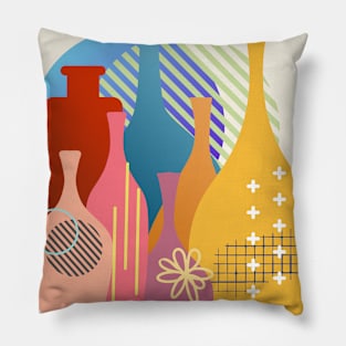 Mod Pots Modern Geometric Retro Style Pillow