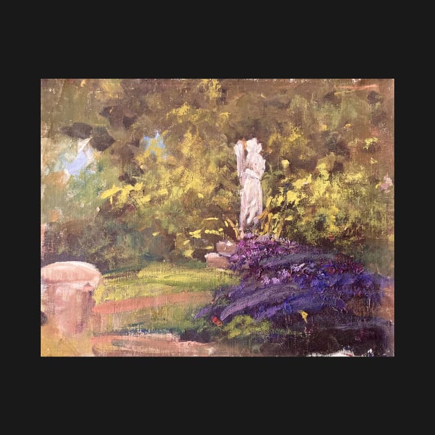 Flowerbed Statue Oil on Canvas Painting by Gallery Digitals