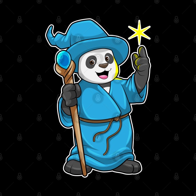 Panda as Wizard with Magic wand by Markus Schnabel