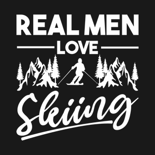 Real men love in vintage Skiing gift idea T-Shirt