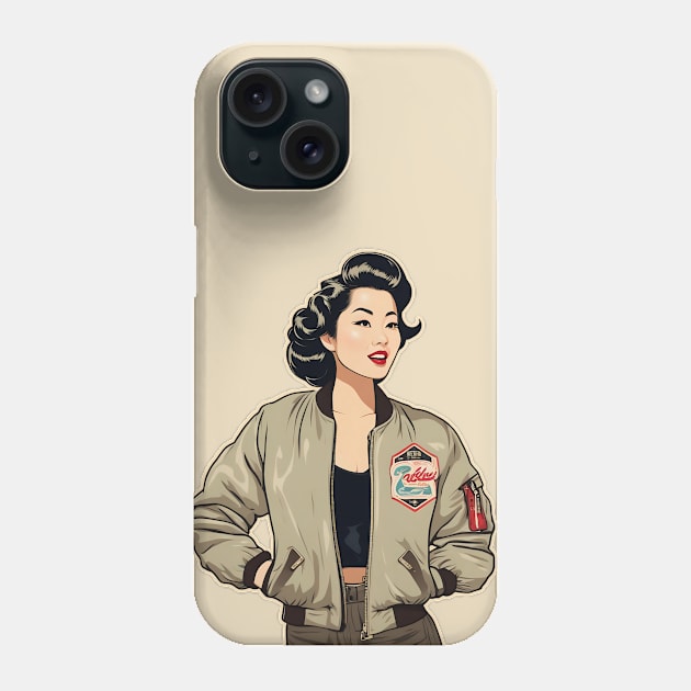 Vintage Vixen Bomber Fashion Flair Casual Jacket Phone Case by di-age7