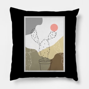 Abstract Desert Cactus Minimalist wall Art Pillow