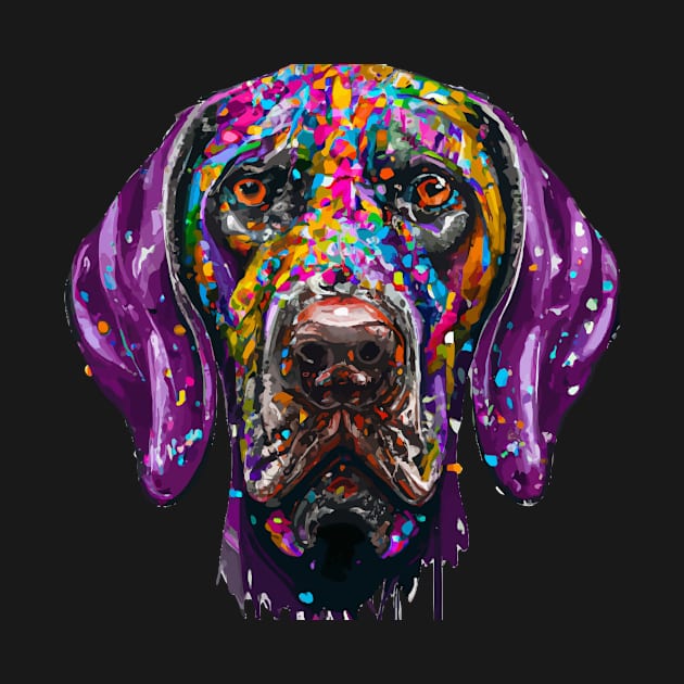 German Shorthaired Pointer Kurzhaar Colorful Face Print Art by Furrban