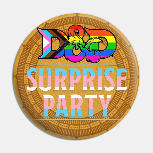 D&D Surprise Party Pride - Trans Flag Pin by DraconicVerses