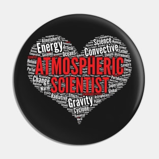 Atmospheric Scientist Heart Shape Word Cloud Design graphic Pin