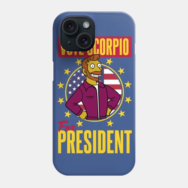 Vote Scorpio for President Globex Corporation Phone Case by Meta Cortex