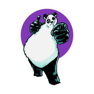 Buddy Panda with Purple Background T-Shirt