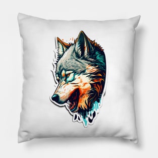 Wolf Painting Pillow