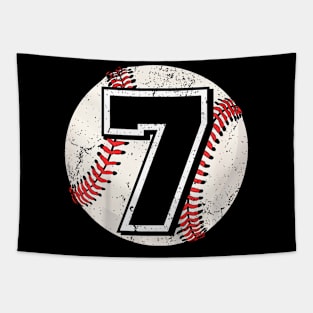 Kids Birthday Boy 7 Seven Baseball 7Th Birthday Baseball Player Tapestry