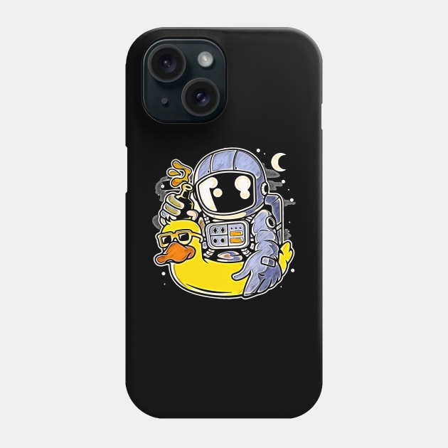 Astronaut Duck Balloon • Funny And Cool Sci-Fi Cartoon Drawing Design Great For Anyone That Loves Astronomy Art Phone Case by TeesHood