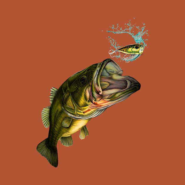 LARGEMOUTH BASS by Art by Paul