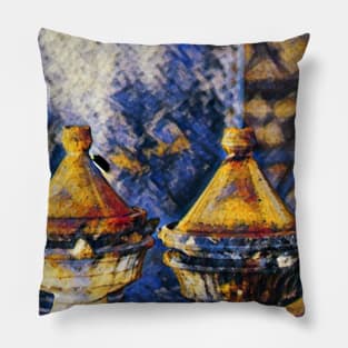 Moroccan Tagine Oil Painting Gift Pillow