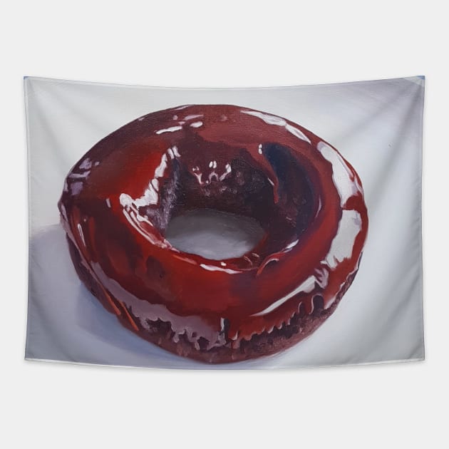 Double Chocolate Donut painting Tapestry by EmilyBickell