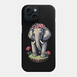 Adorable Elephant Among Blooms - Whimsical Nature Design Phone Case