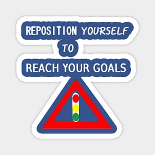 Reposition Yourself Illustration on Blue Background Magnet