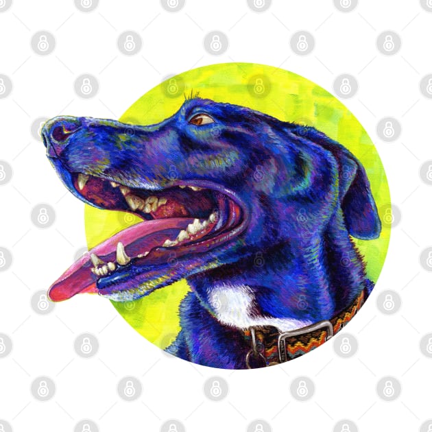 Jubilation Colorful Black Lab Dog by rebeccawangart