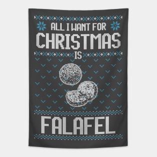 All I Want For Christmas Is Falafel - Ugly Xmas Sweater For Falafel Lover Tapestry