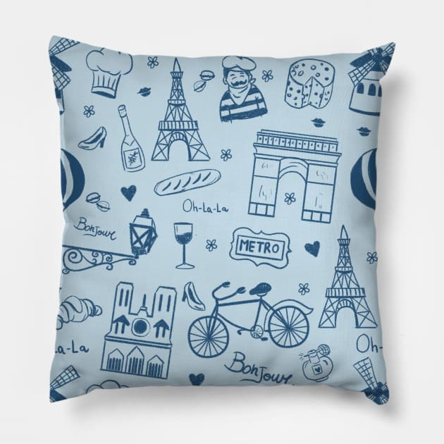 I love France Pillow by Freecheese