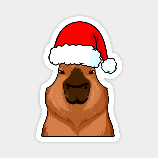 Christmas Capybara Magnet by Oremoro