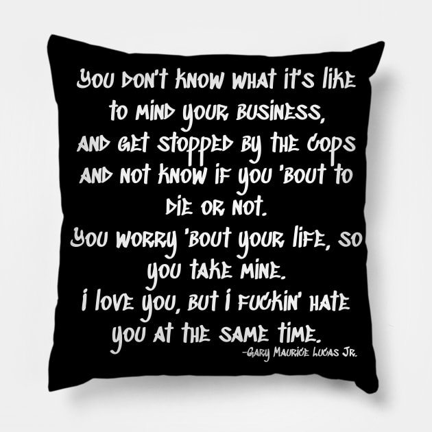 Joyner Lucas Quote Pillow by km726