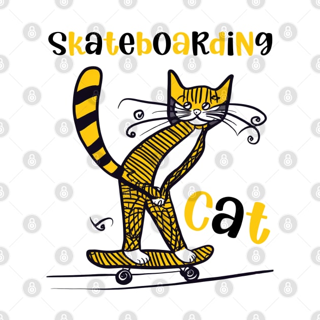 Skateboarding Cat by FehuMarcinArt