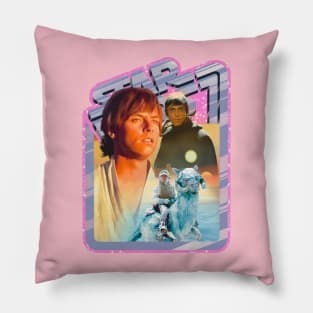 Hero (pink starfield, original border) Pillow