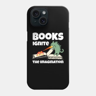 Green Cat Dragon Books Ignite the Imagination Phone Case