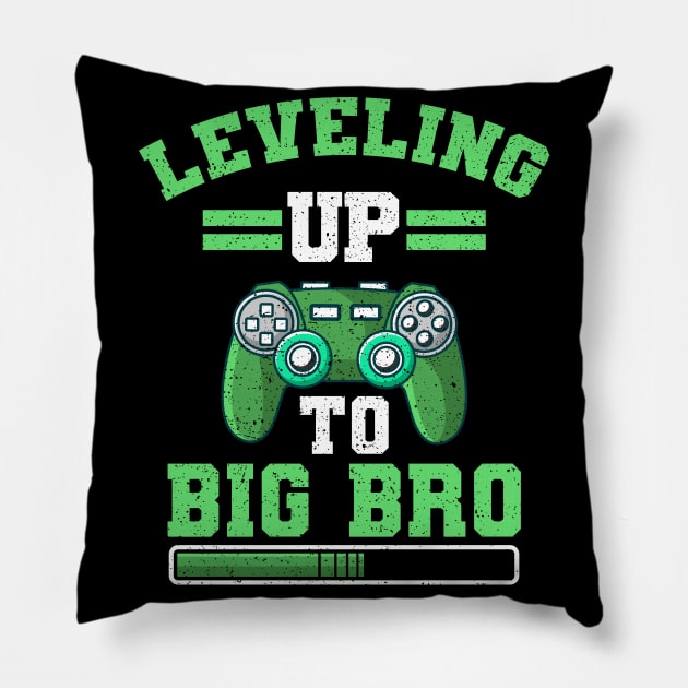 Leveling Up To Big Bro Gift Pillow by Delightful Designs