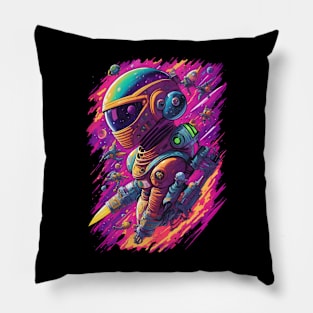 Space traveler color blast Pillow