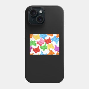 Rainbow Y2K Butterfly Clips on White Phone Case