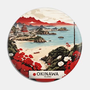 Okinawa Japan Travel Vintage Tourism Poster Pin