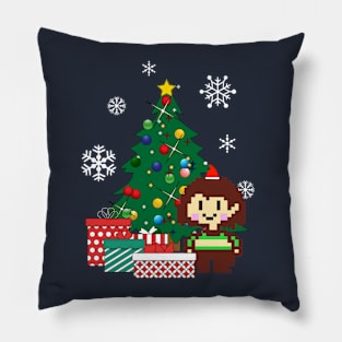 Chara Around The Christmas Tree Undertale Pillow