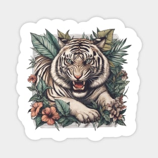 White Tiger Magnet