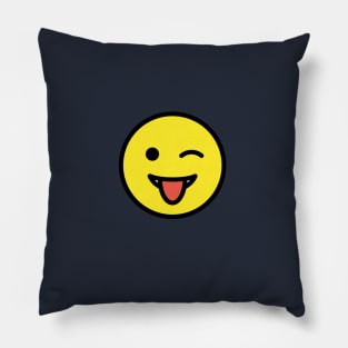 Stuck-Out Tongue Emoji Pillow