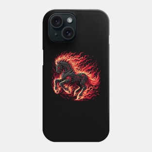 Flaming Heavy metal horse Phone Case