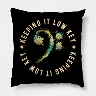 Bass Clef Retro - Keeping It Low Key Funny Music Lovers Gift Pillow