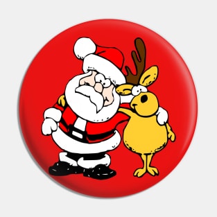 Happy Santa with his Caribou Pin