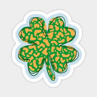 Leopard Shamrock Clover Magnet